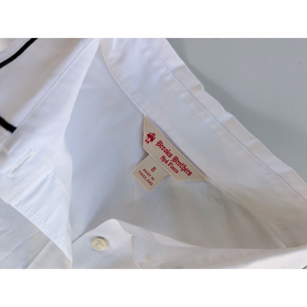 Brooks Brothers Red Fleece 100077324 Stretch Cotton Contrast Trim Shirt White 8 - Picture 2 of 7